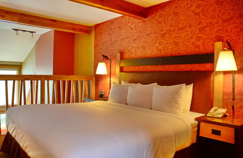 Guest room at The Fox Hotel & Suites in Banff.