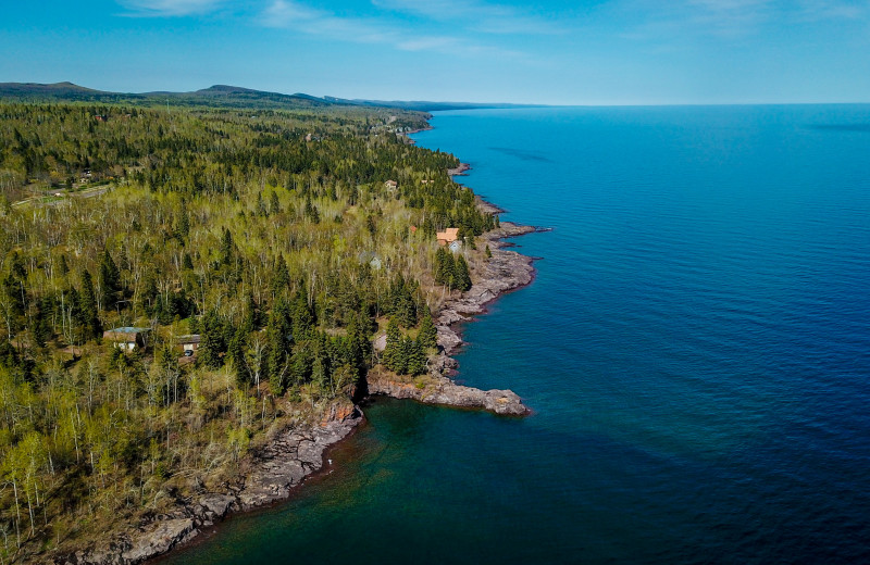 Aerial view of Surfside on Lake Superior.