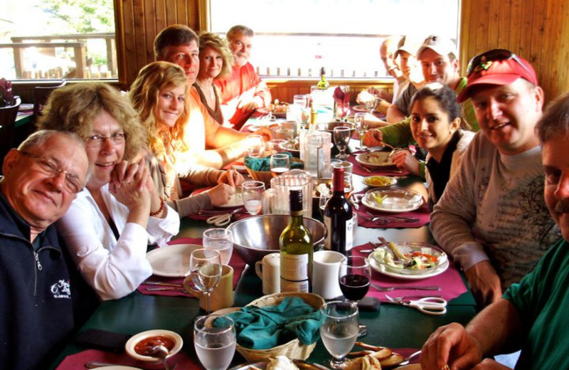 Dining at The Fireweed Lodge.