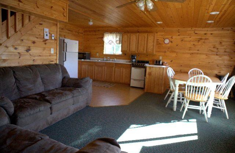 Cabin interior at Chase's Ethel Beach Resort.