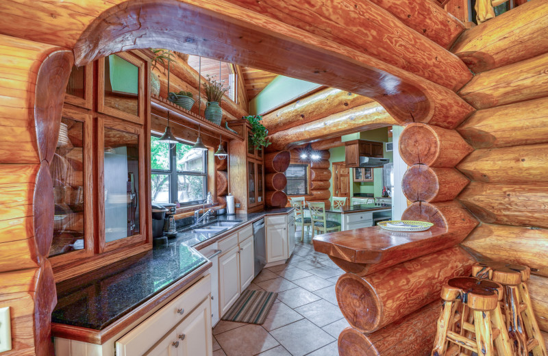 Rental kitchen at Log Country Cove.