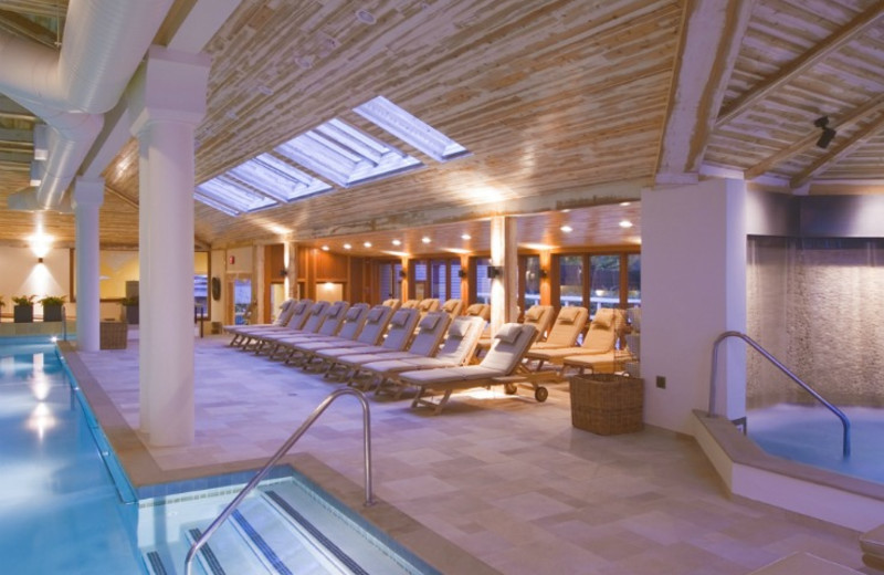 Indoor pool and hot tub at Topnotch Resort.