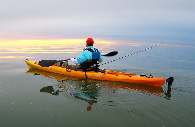 Kayaking at The Lighthouse Inn at Aransas Bay.