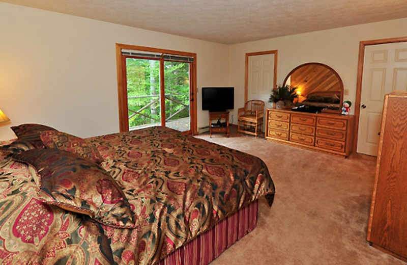 Vacation rental bedroom at Aspen Village.