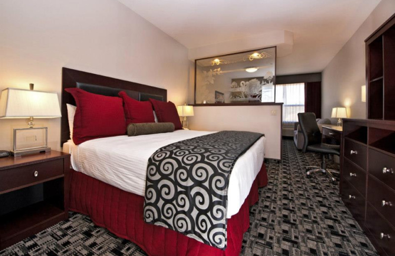 Guest room at Shilo Inn Pomona Hilltop Suites.