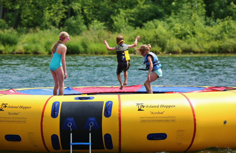 Water trampoline at Pine Terrace Resort.