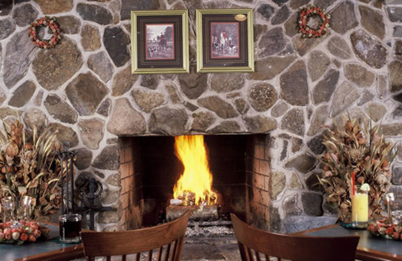 Fireplace at The Meadowmere Resort.