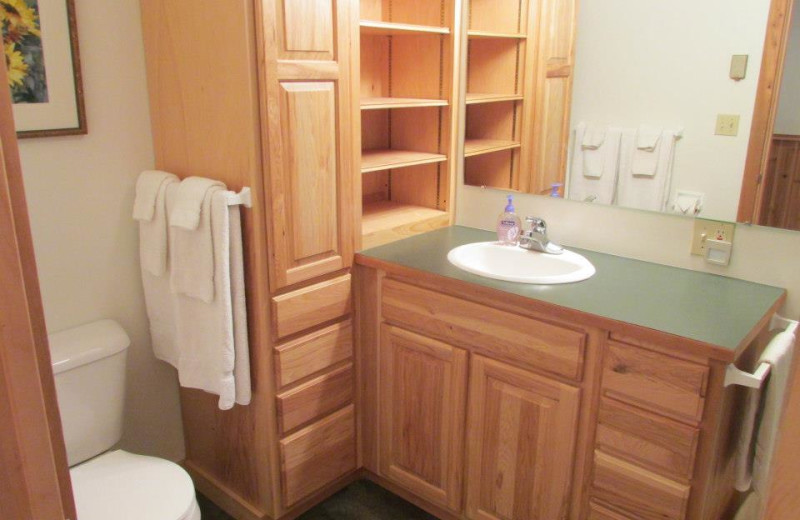 Guest bathroom at Elbow Lake Lodge.