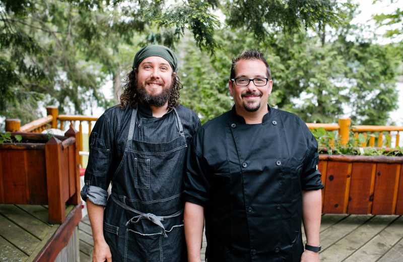 Chef James (on the right) and his team offer a fresh, local culinary experience at Heather Lodge.