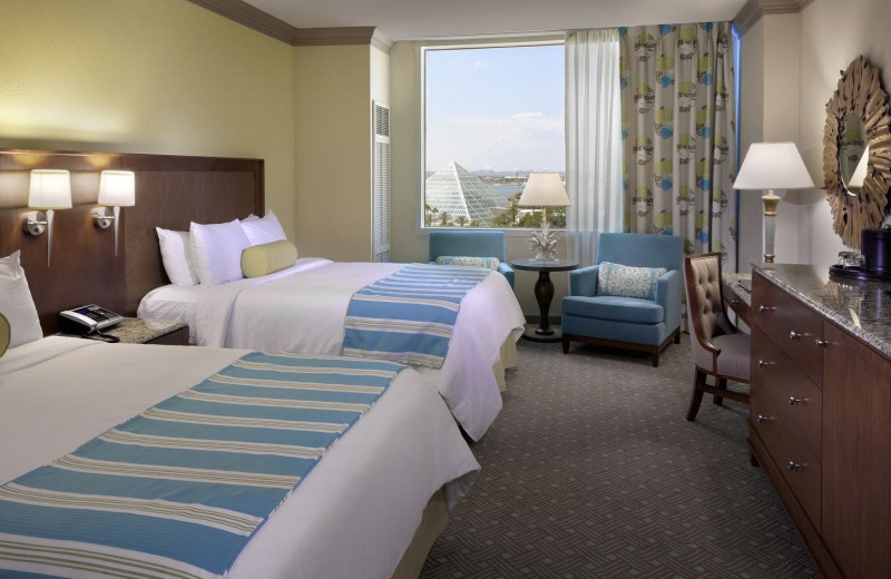 Guest room at Moody Gardens Hotel Spa & Convention Center.