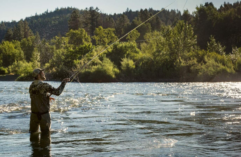 Fishing at Morrison's Rogue River Lodge.