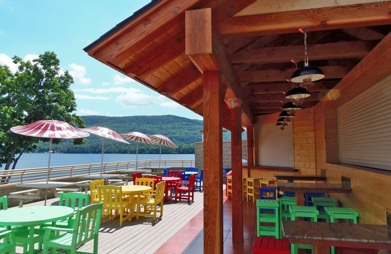 Patio at  Surfside on the Lake Hotel & Suites.