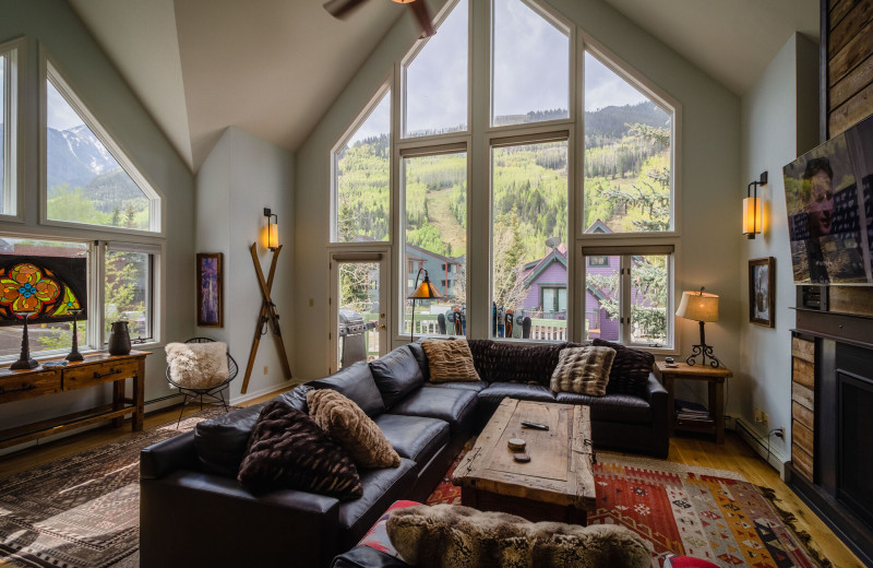 Rental living room at Accommodations in Telluride.