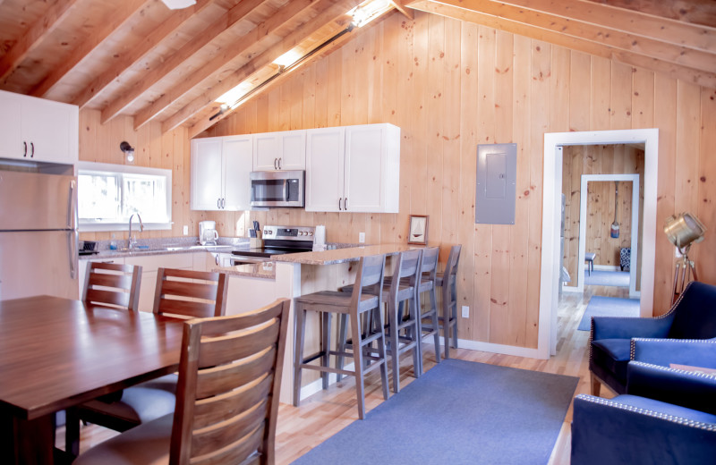 Cottage interior at Linekin Bay Resort.