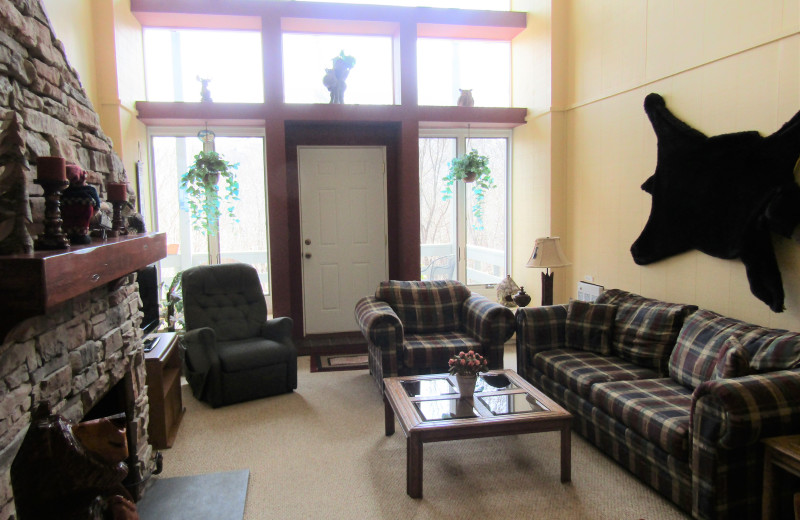 Rental living room at Sugar Mountain Lodging Inc.