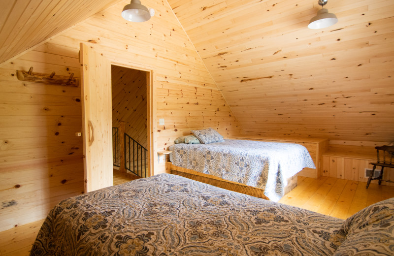 Cabin bedroom at Cedar Shores Lodge 