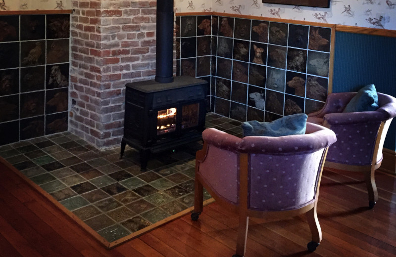 Guest fireplace at Abe's Spring Street Guest House.