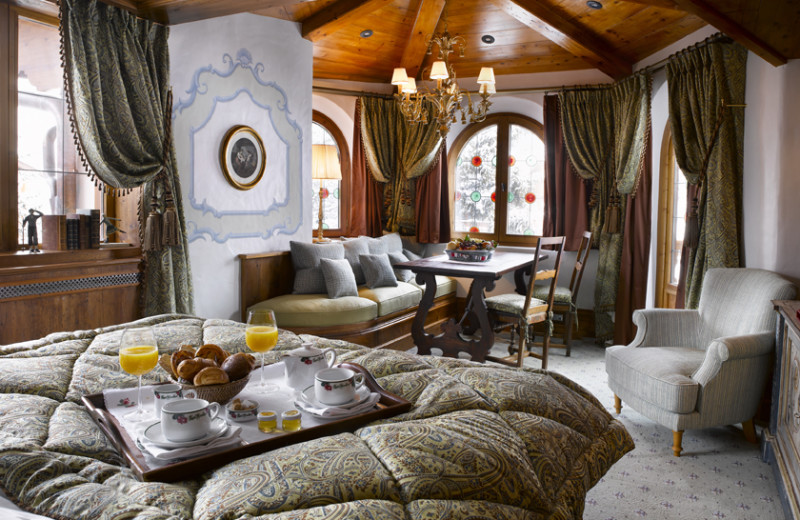 Guest room at Hotel de Charme Les Airelles.