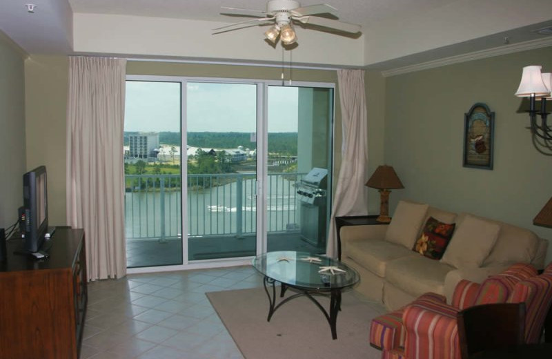 Rental living room at Gulf Beach Rentals.