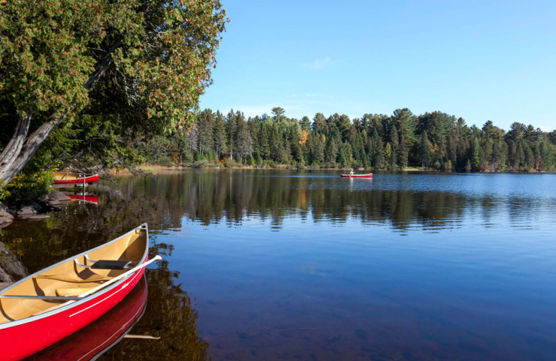 Canoeing at Killarney Lodge in Algonquin Park.