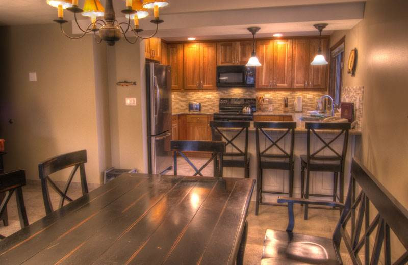 Rental kitchen at Lodge At Avon Center.