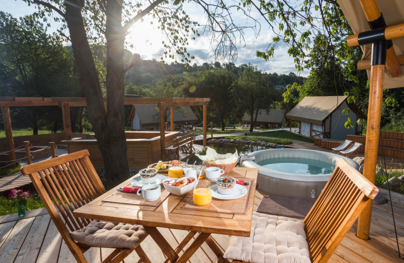 Breakfast at Chateau Ramšak Glamping Resort.