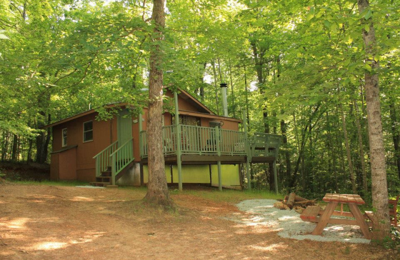 Cabin exterior at Mountain Rest Cabins and Campground.