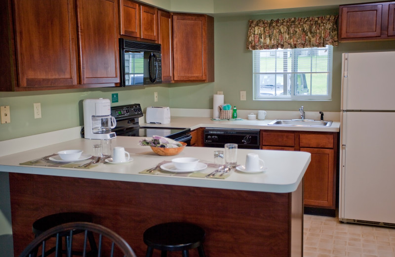 Guest kitchen at Fernwood Resort.