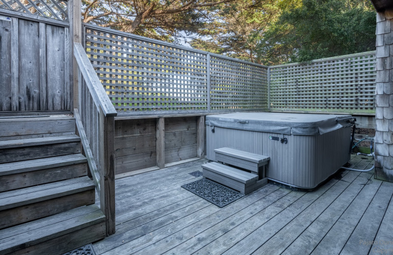 Rental hot tub at Pajaro Dunes Resort.