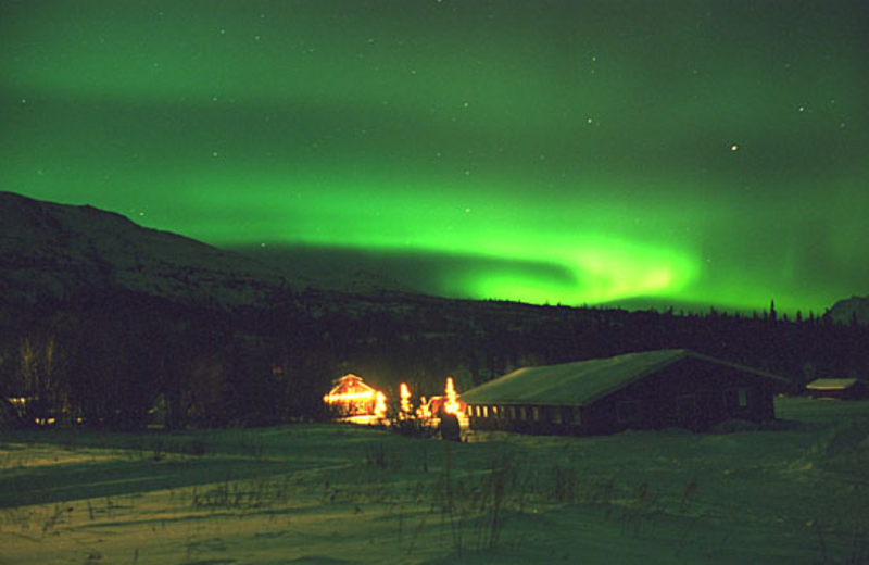 Northern lights view at Majestic Valley Lodge.