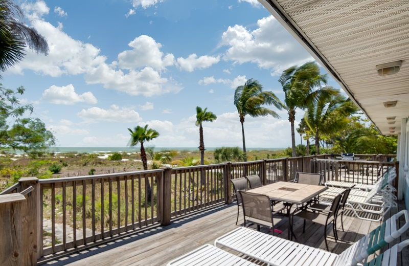 Rental balcony at Sun Palace Vacation Rentals.