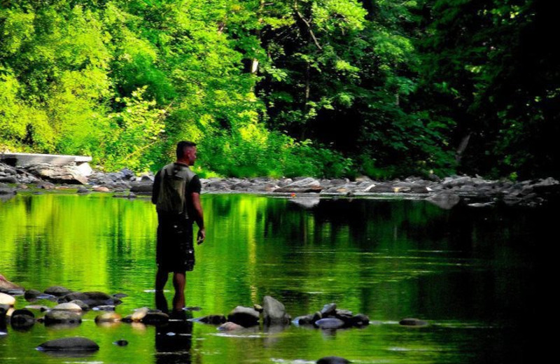 Fishing near Alpine Mountain Chalets.