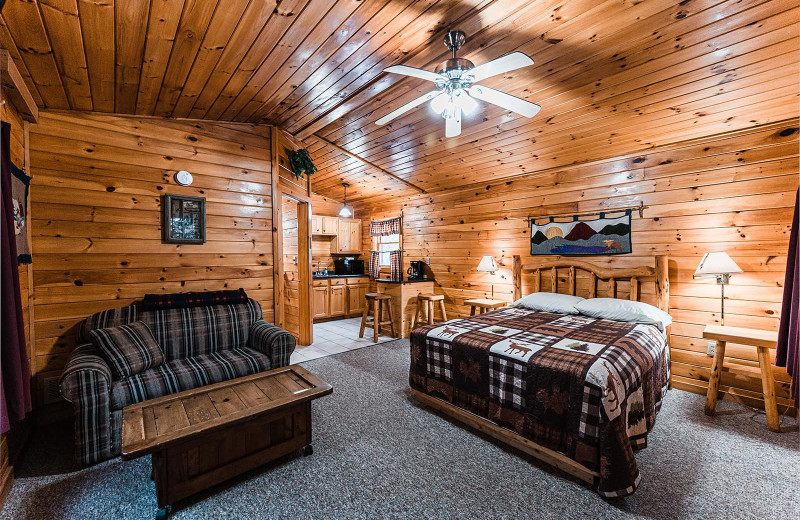 Cabin interior at Northern Outdoors.
