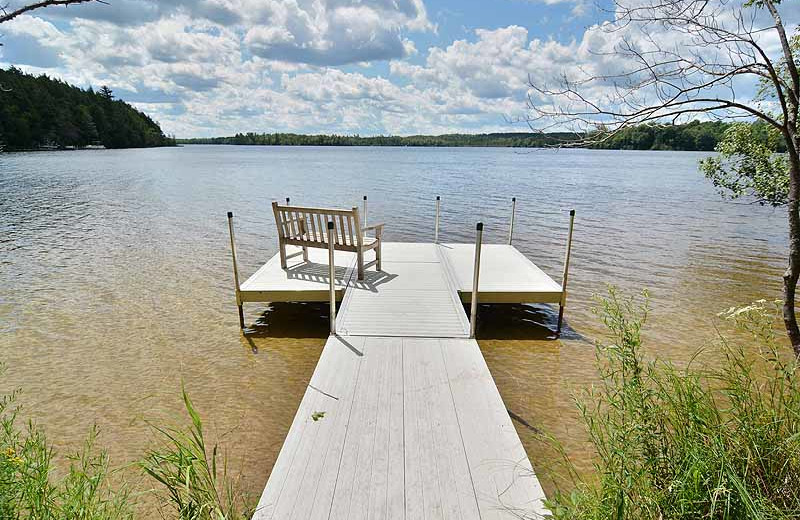 Dock view at North Country Vacation Rentals.