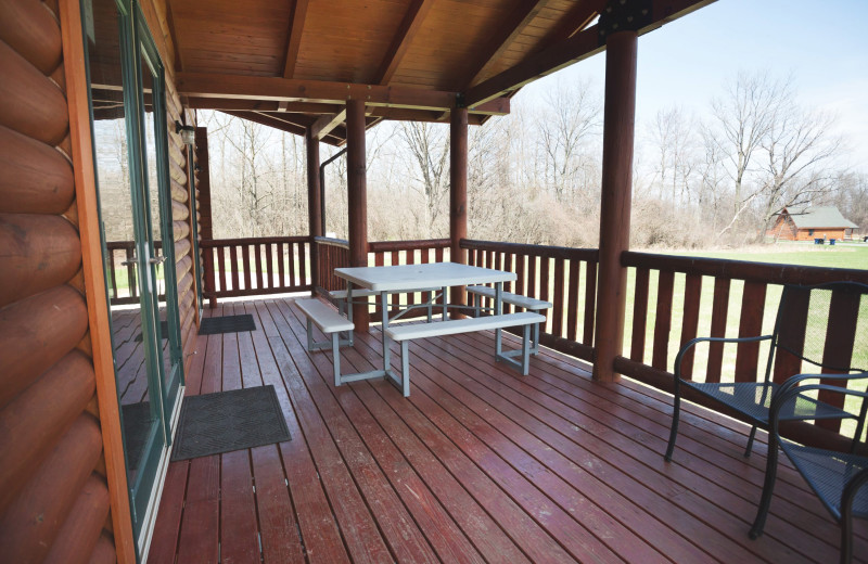 Cabin deck at Cobtree Vacation Rental Homes.