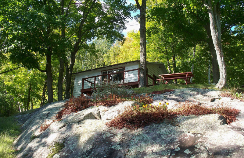 Cabin exterior at Northern Lights Resort.