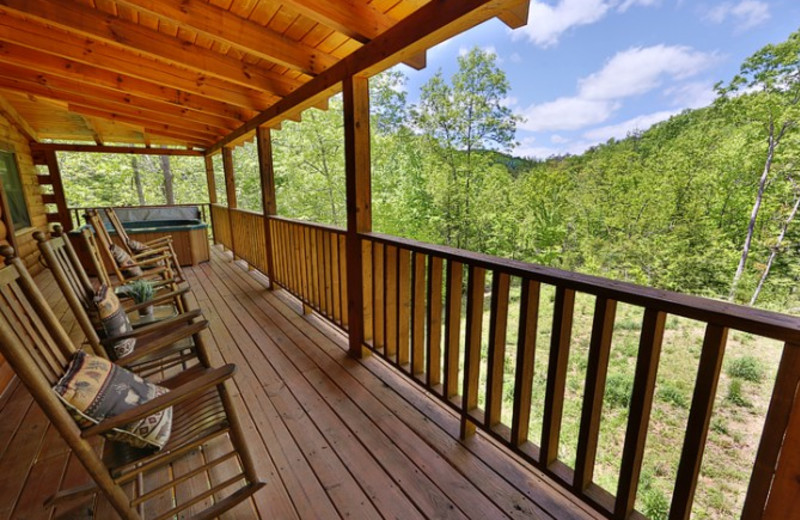 Cabin deck at Little Valley Mountain Resort.