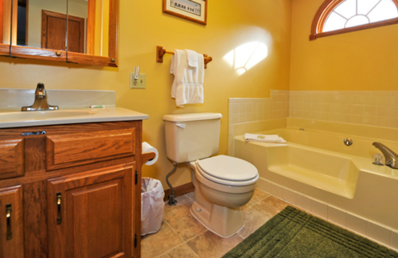 Vacation rental bathroom at Deerfield Village Resort.