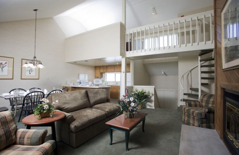 Guest living room at Fernwood Resort.