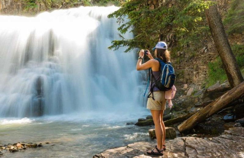 Waterfall at Rainbow Ranch Lodge.