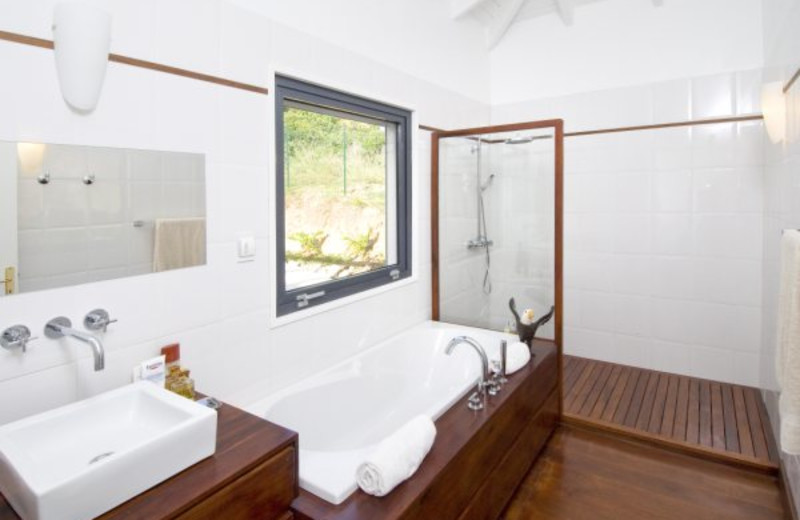 Villa bathroom at Island Properties Luxury Rentals.