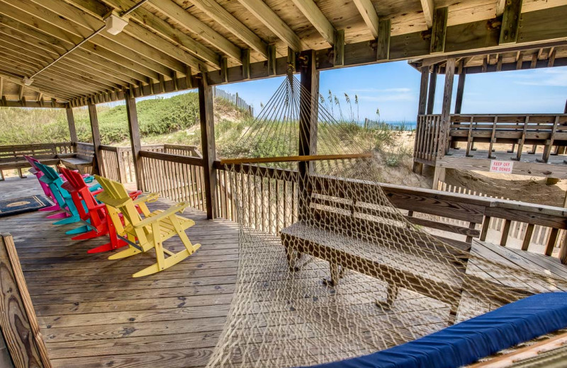 Rental deck at Outer Banks Blue Vacation Rentals.