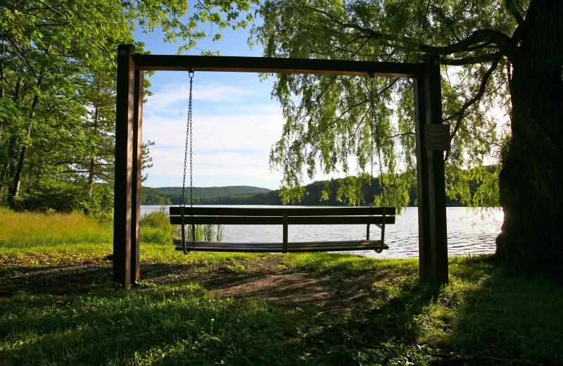 Bench swing at Skytop Lodge.