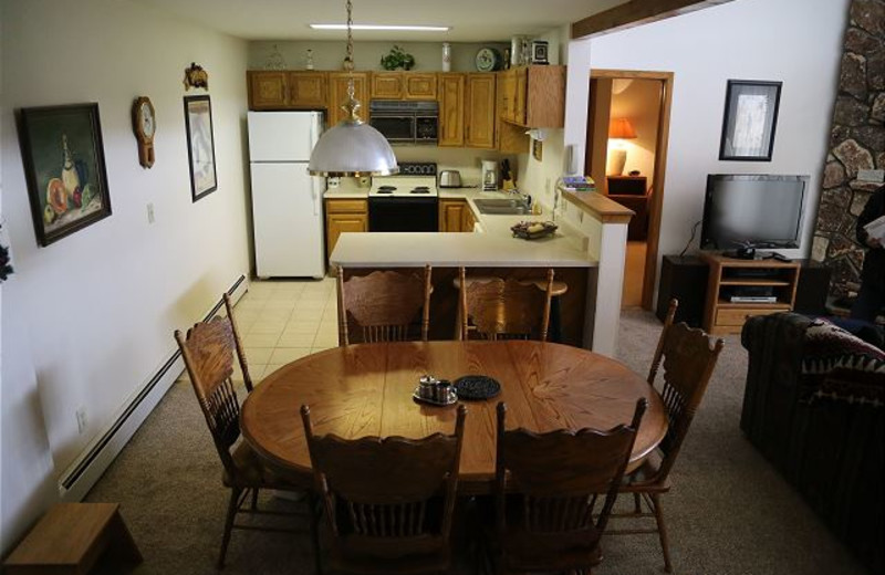 Rental kitchen at Range View Rentals.