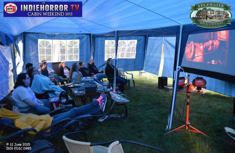 Watching movies at Edgewater Inn & Cottages.