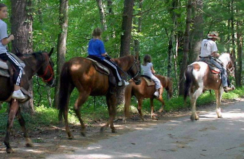 Horseback riding at Nantahala Village.