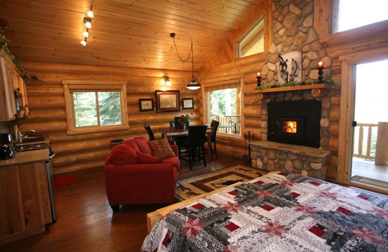 Cabin interior at Western Pleasure Guest Ranch.