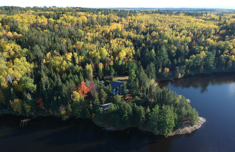 Aerial view of Timber Wolf Point Resort.