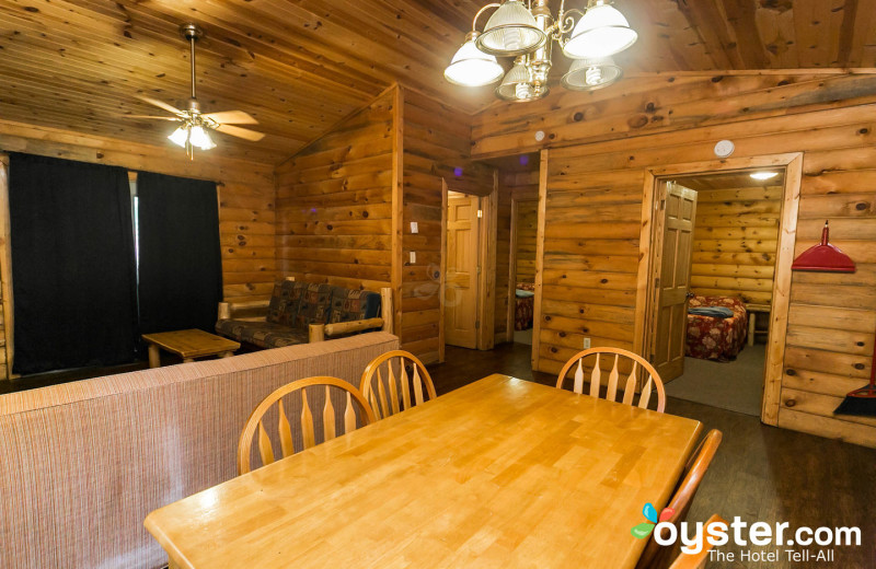 Cabin dining room at Birchcliff Resort.