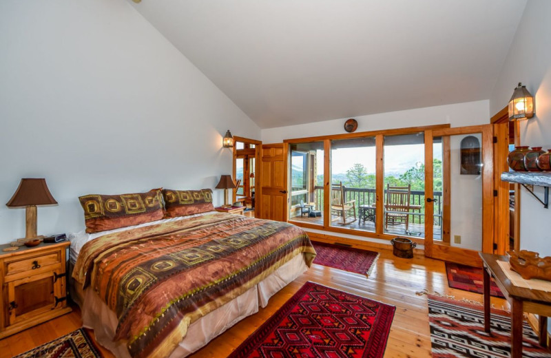 Rental bedroom at Dogwood Cabins LLC.